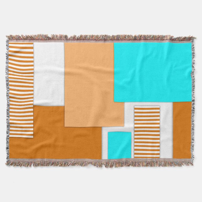 Geometric shapes cut out of paper throw blanket (Front)