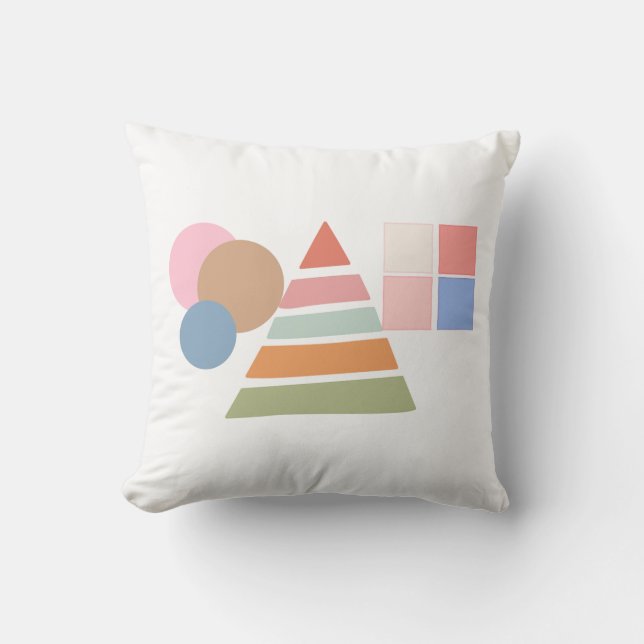 "Geometric Shapes Decorative Pillow" Throw Pillow (Front)