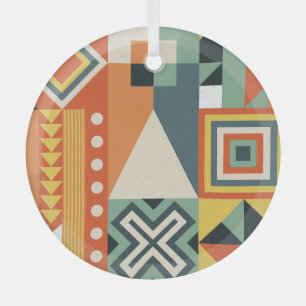 Geometric shapes, flat simple background. glass ornament
