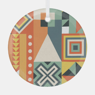 Geometric shapes, flat simple background. glass ornament