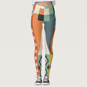 Geometric shapes, flat simple background. leggings