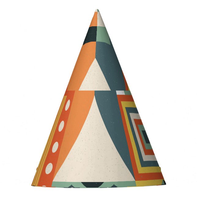 Geometric shapes, flat simple background. party hat (Front)