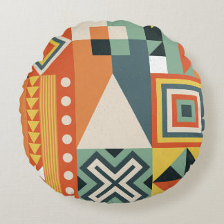 Geometric shapes, flat simple background. round pillow
