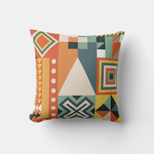 Geometric shapes, flat simple background. throw pillow