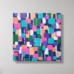 Geometric Shapes in Bold Colour Canvas Print