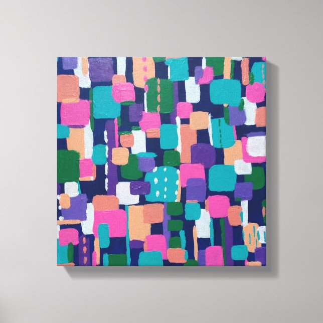 Geometric Shapes in Bold Colour Canvas Print (Front)
