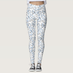 Geometric shapes in chalk on white leggings