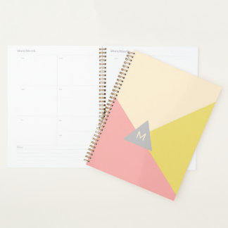 Geometric Shapes in Pastel Colors Monogrammed Planner