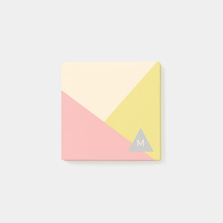 Geometric Shapes in Pastel Colours Monogrammed Post-it Notes