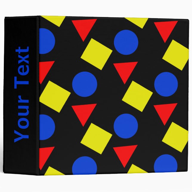 Geometric Shapes in Primary Colours Binder (Front/Spine)