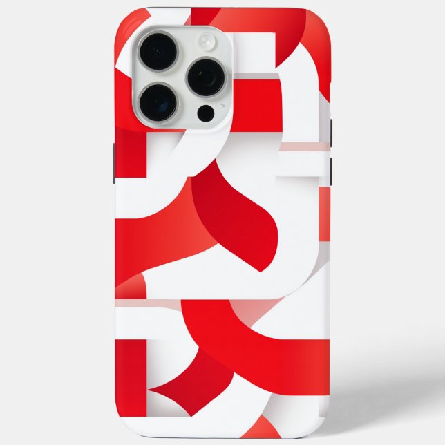 🔴 Geometric Shapes in Red and White ⚪ Case-Mate iPhone Case (Back)