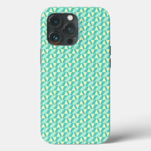 Geometric Shapes in Turquoise and Yellow iPhone 13 Pro Case