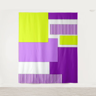 Geometric shapes made of multicolored paper tapestry