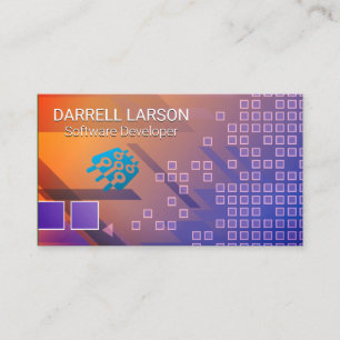 Geometric Shapes Microchip Tech Business Card