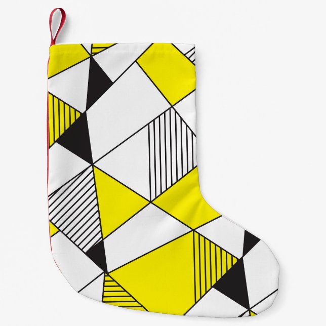 Geometric Shapes: Minimalist Seamless Pattern. Small Christmas Stocking (Front)