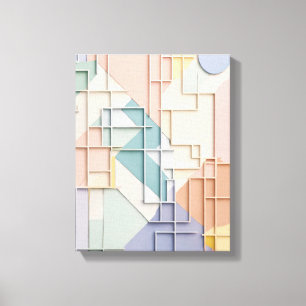 Geometric Shapes Modern Colorful Wrapped Art Canva Canvas Print