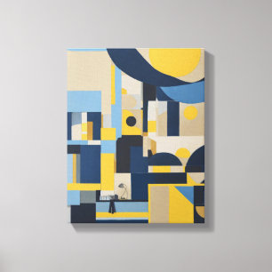 Geometric Shapes Modern Colorful Wrapped Art Canva Canvas Print