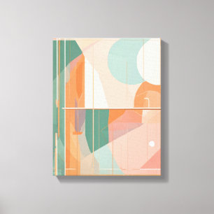 Geometric Shapes Modern Colorful Wrapped Art Canva Canvas Print