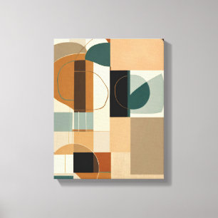 Geometric Shapes Modern Colorful Wrapped Art Canva Canvas Print