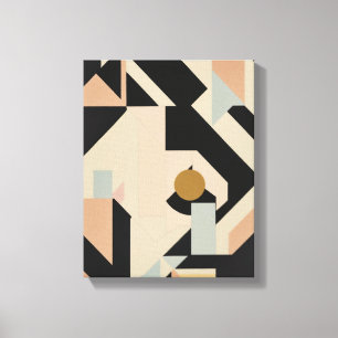 Geometric Shapes Modern Colorful Wrapped Art Canva Canvas Print