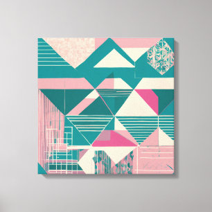 Geometric Shapes Modern Colorful Wrapped Art Canva Canvas Print
