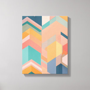 Geometric Shapes Modern Colourful Wrapped Art Canv Canvas Print