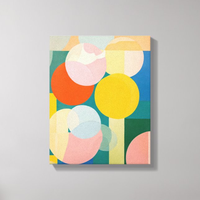 Geometric Shapes Modern Colourful Wrapped Art Canv Canvas Print (Front)