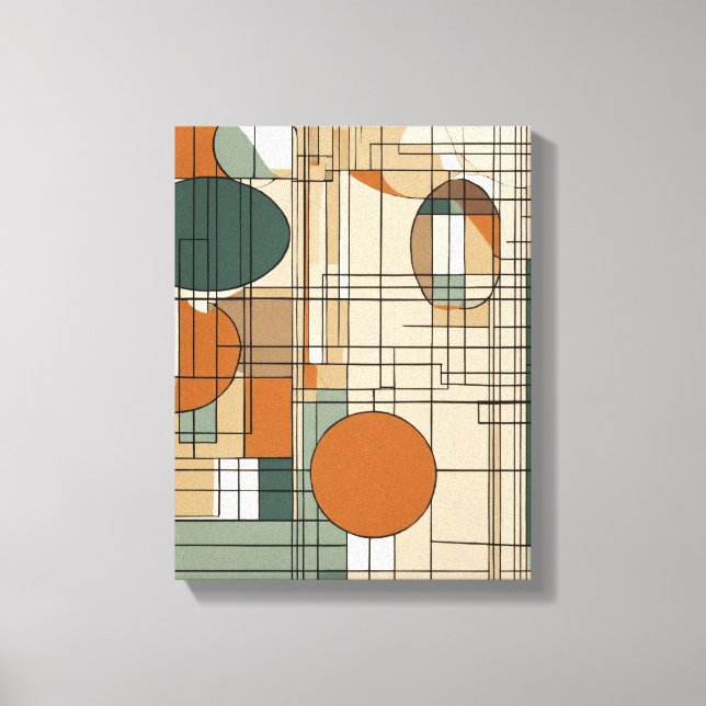 Geometric Shapes Modern Colourful Wrapped Art Canv Canvas Print (Front)