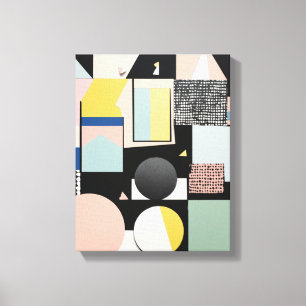 Geometric Shapes Modern Colourful Wrapped Art Canv Canvas Print