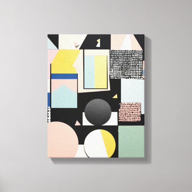 Geometric Shapes Modern Colourful Wrapped Art Canv Canvas Print (Front)