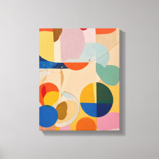 Geometric Shapes Modern Colourful Wrapped Art Canv Canvas Print