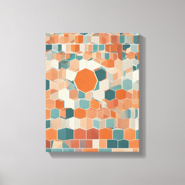 Geometric Shapes Modern Colourful Wrapped Art Canv Canvas Print (Front)
