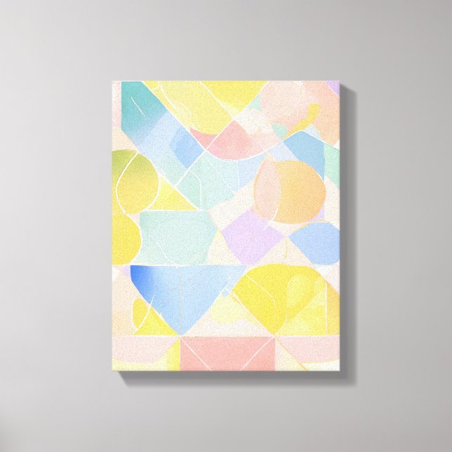 Geometric Shapes Modern Colourful Wrapped Art Canv Canvas Print (Front)