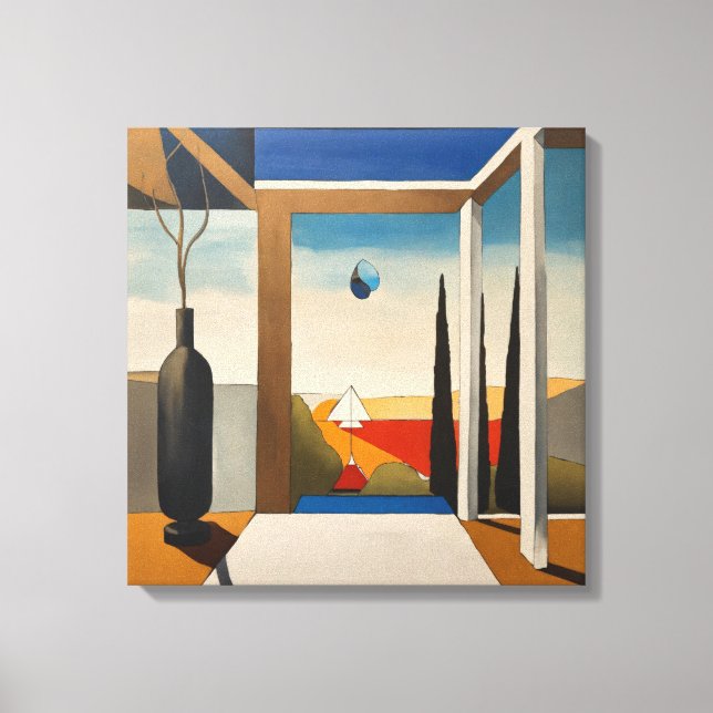 Geometric Shapes Modern Colourful Wrapped Art Canv Canvas Print (Front)