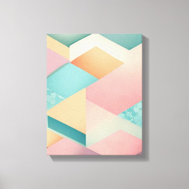 Geometric Shapes Modern Colourful Wrapped Art Canv Canvas Print (Front)
