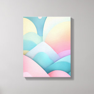 Geometric Shapes Modern Colourful Wrapped Art Canv Canvas Print