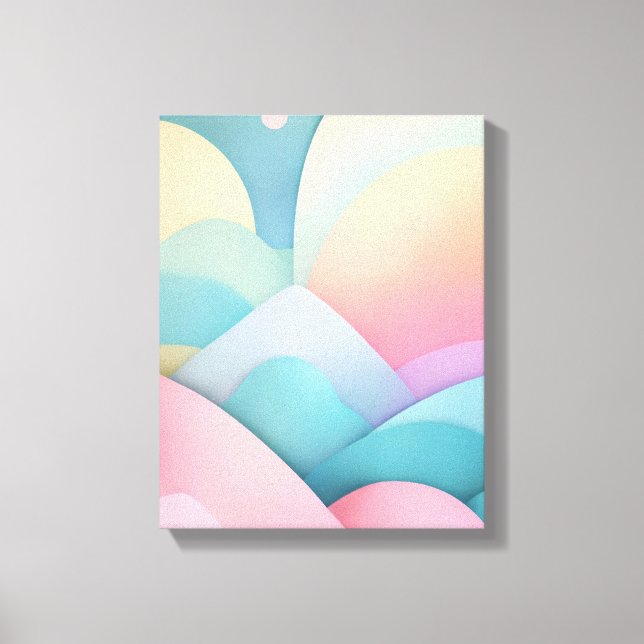 Geometric Shapes Modern Colourful Wrapped Art Canv Canvas Print (Front)