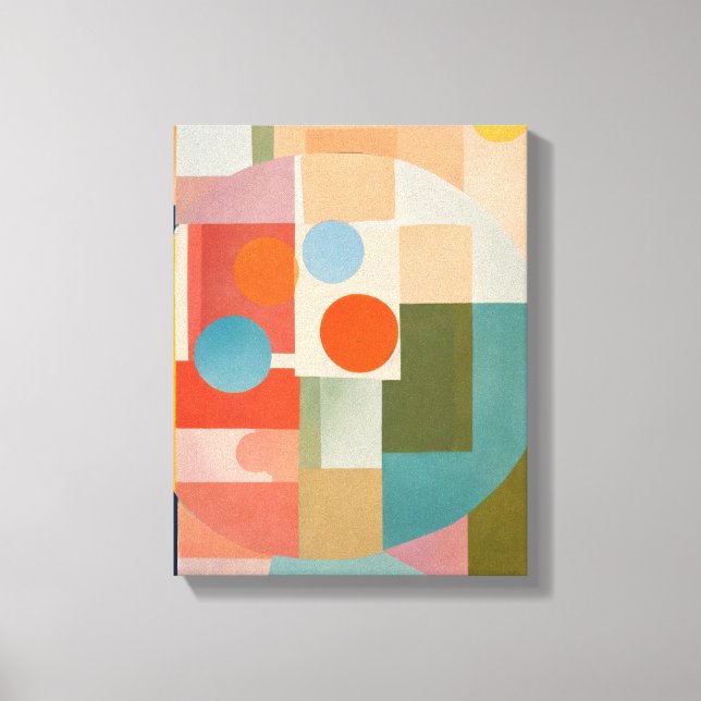 Geometric Shapes Modern Colourful Wrapped Art Canv Canvas Print (Front)