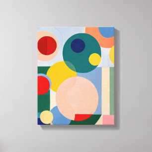 Geometric Shapes Modern Colourful Wrapped Art Canv Canvas Print