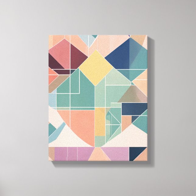 Geometric Shapes Modern Colourful Wrapped Art Canv Canvas Print (Front)