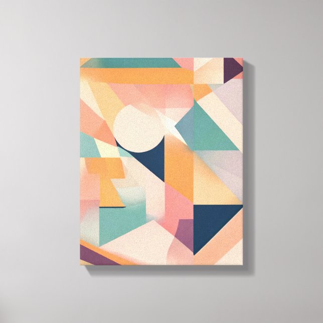 Geometric Shapes Modern Colourful Wrapped Art Canv Canvas Print (Front)