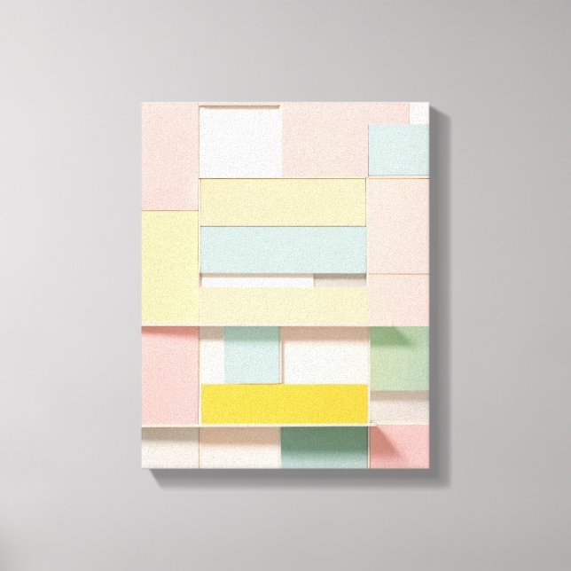 Geometric Shapes Modern Colourful Wrapped Art Canv Canvas Print (Front)