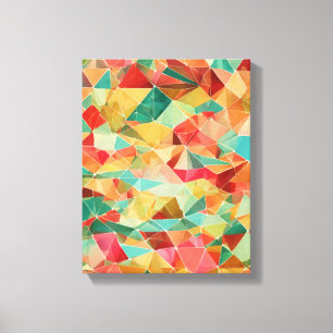 Geometric Shapes Modern Colourful Wrapped Art Canv Canvas Print