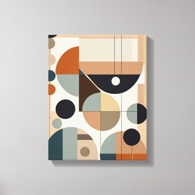 Geometric Shapes Modern Colourful Wrapped Art Canv Canvas Print (Front)