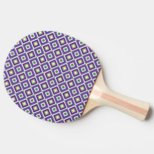 Geometric Shapes Mystic Purple Green Rhombuses Ping Pong Paddle