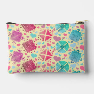 Geometric Shapes on Yellow Accessory Pouch