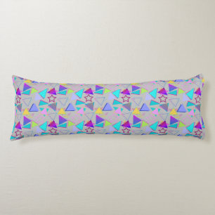 Geometric Shapes Pattern Vintage Style 01x4 LGrey Body Pillow