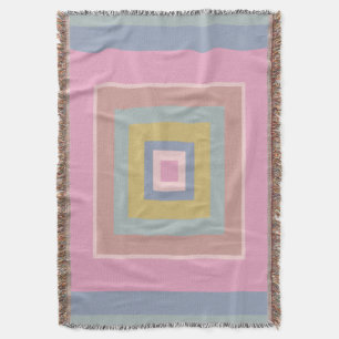 Geometric Shapes Quilt Pattern in Pastel Colours Throw Blanket