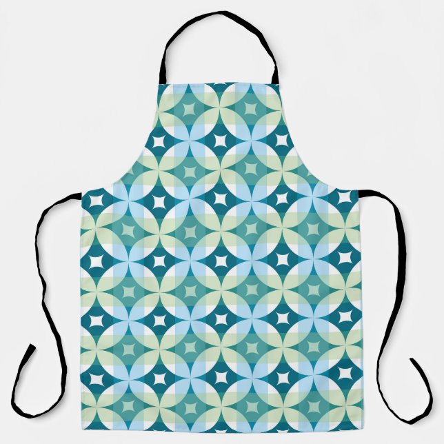 Geometric shapes, vintage abstract wallpaper. apron (Front)
