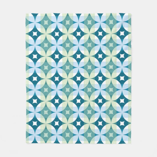 Geometric shapes, vintage abstract wallpaper. fleece blanket (Front)